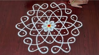 7×4dots melikala muggulu|easy rangoli|daily chukkala muggulu||sikku,kambhi,neli kolams|#Nice Rangoli