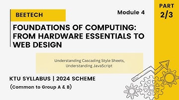 FOUNDATIONS OFCOMPUTING |MODULE 4 |KTU BTECH FIRST YEAR |2024 SCHEME GYEST203 |PART 2/3