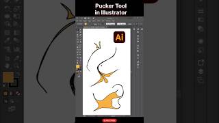 Pucker Tool in Illustrator😲#illustratortools#illustratortutorial#illustrator#illustratorshorts#short