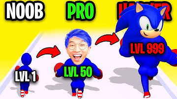 NOOB vs PRO vs HACKER In LEVEL UP RUNNER!? (ALL LEVELS!)