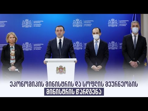 ეკონომიკის მინისტრის და სოფლის მეურნეობის მინისტრის წარდგენა