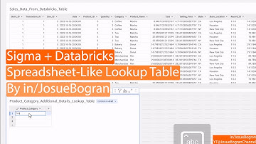 Sigma + Databricks: Spreadsheet-Like Lookup Table