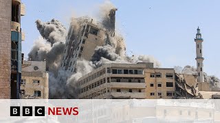 Israeli strikes target Gaza City high-rise buildings | BBC News