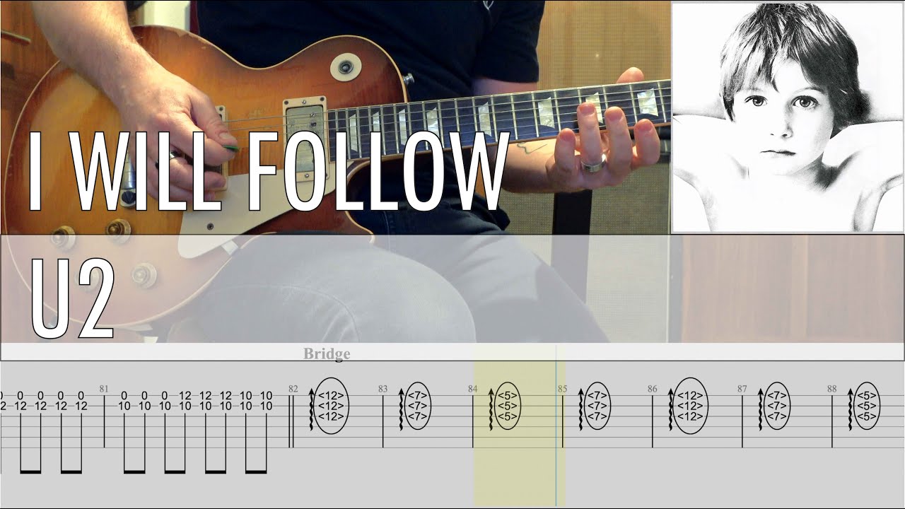I Will Follow U2 Cover • Guitar Tab • Tutorial • Lesson