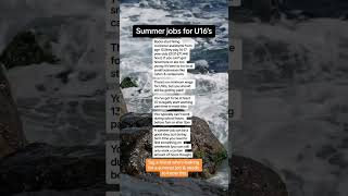 Summer jobs for U18s