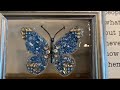 EPOXY RESIN ART, BUTTERFLY,  CRUSHED  GLASS, RESIN ART, JEWELRY ART, GLASS ON GLASS, ART RESIN