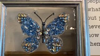 EPOXY RESIN ART, BUTTERFLY,  CRUSHED  GLASS, RESIN ART, JEWELRY ART, GLASS ON GLASS, ART RESIN