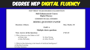 Digital Fluency NEP Model question paper Common to all courses #examquestions #nep