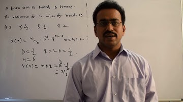 A fair coin is tossed 6 times. The variance of number of heads is