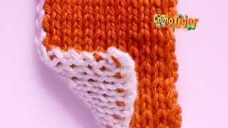 Cómo Tejer Punto Reversible-Doble Faz-Bufandas-Mantas-2 colores-Double Sided Knitting colors(766)