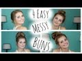 NO HEAT HAIRSTYLES: 4 Easy Messy Buns!| HauteBrilliance