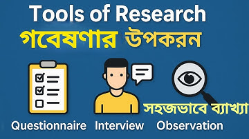 Tools of Research | গবেষণার উপকরণ: Questionnaire, Interview, Observation সহজভাবে ব্যাখ্যা | NET-SET