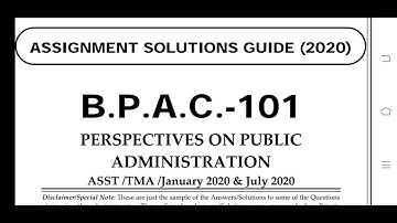 BPAC 101 Ignou Solved Assignment 2020-21
