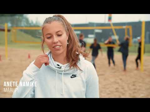 Latvijas sieviešu pludmales volejbola izlases treniņš