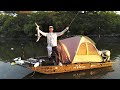 Camping in my Jon Boat on the Coast! 2 Day Catch Cook Camp