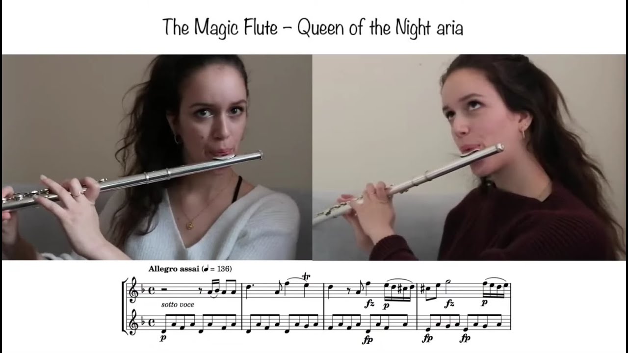 Mozart   Queen of the Night aria  Flute duet with score