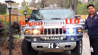 LED Headlights vs Halogen Headlight Bulbs | How To Upgrade LED Headlights on HUMMER Comparing Stock Halogen Vs 6500k Led Headlights Hummer H3 Alpha See Link In Desc