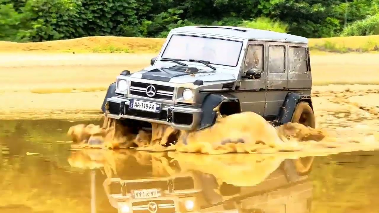 1/10 Scale Rc car Benze G 500 Power Dirt Test & Water 