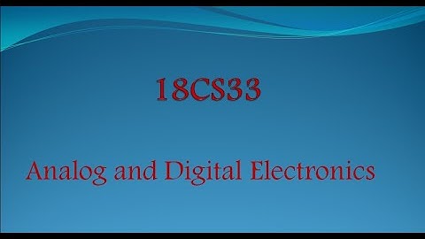 Analog and Digital Electronics (18CS33) module 2 introduction