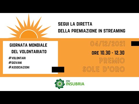 Sole d'Oro, premiazione dei volontari dei territori delle provincie di Varese e Como