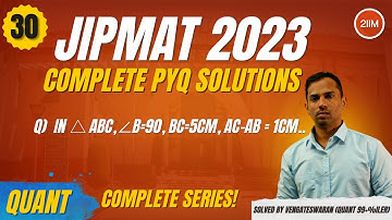 Must-Do JIPMAT 2023 Quant Questions | Triangle Sin & Cos Solved | 2IIM