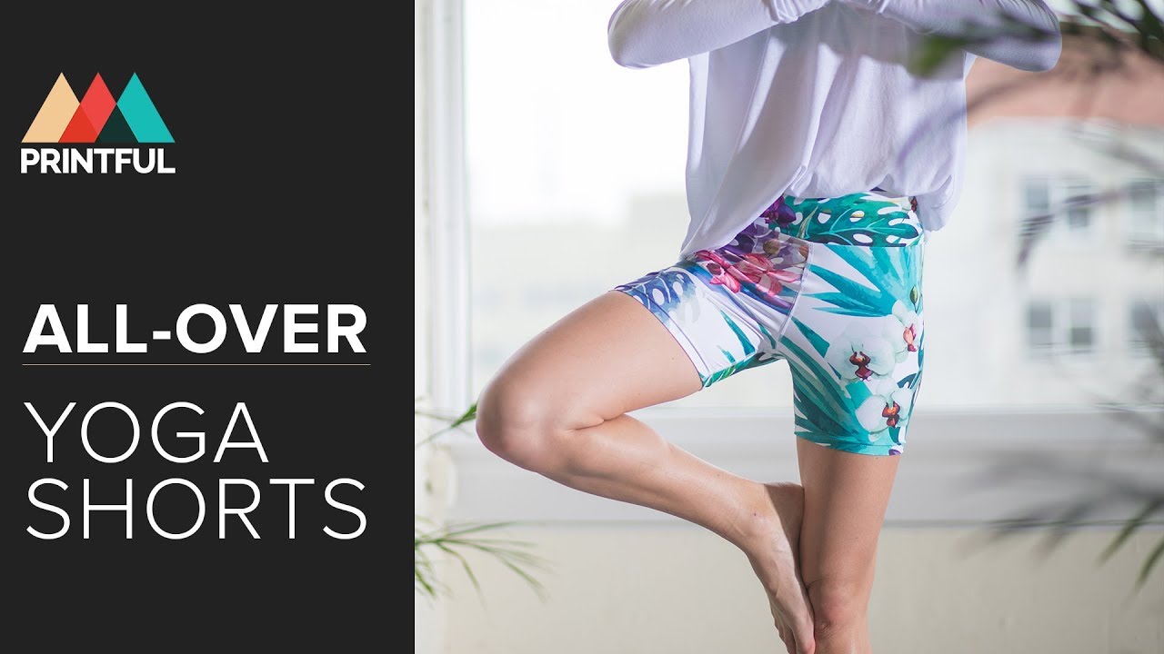 Custom AllOver Print Yoga Shorts Printful printondemand YouTube