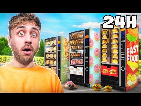 MANGER 24H dans des DISTRIBUTEURS 😨 (Fast Food, Snacks, Plats cuisinés…)