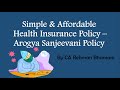 Simple &amp; Affordable Health Insurance Policy - Arogya Sanjeevani Policy -By CA Rehman Bhamani