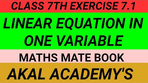 Linear Equation in one variable||Class 7th||Chapter 7||Exercise 7.1||Maths Mate Madhubun book||