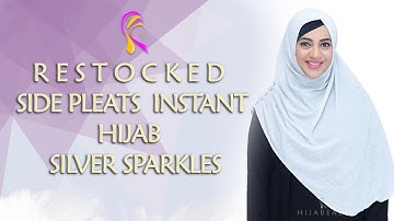 RESTOCKED SIDE PLEATS INSTANT HIJAB | SILVER SPARKLES | HIJABEAZE BY UROOJ
