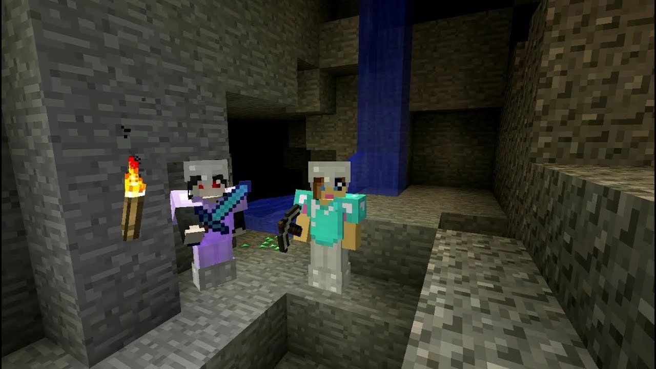 Let's Play Minecraft - jaskiniowa ekspedycja; chyba nie powinnyśmy bawić się ogniem ;)