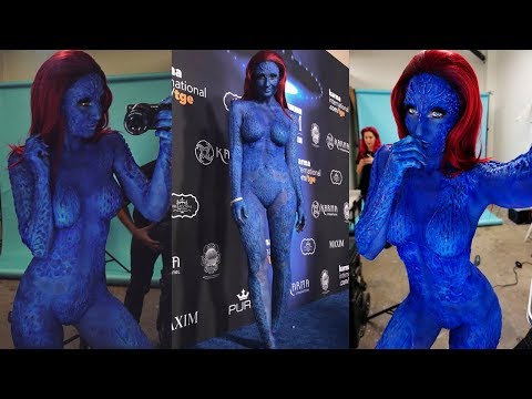 Becoming Mystique For Maxim Halloween