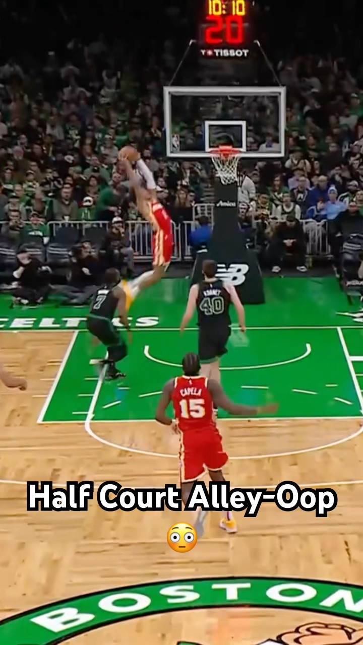 Trae Young to Jalen Johnson alley-oop from half court!