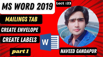 How to Create Envelope & Labels in Mailings Tab of MS Word/ Urdu || Hindi