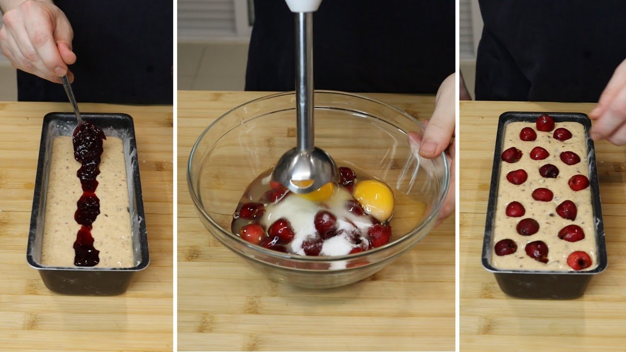 🍒 Cake moelleux aux cerises mixées – Facile, rapide et plein de fruits !