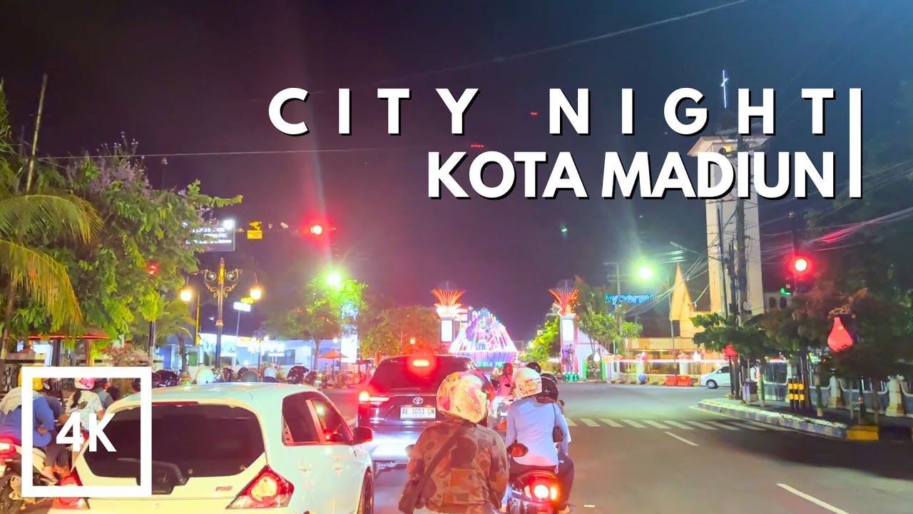 [4K] FREE FOOTAGE - Keliling Kota Madiun Malam Hari | ASMR