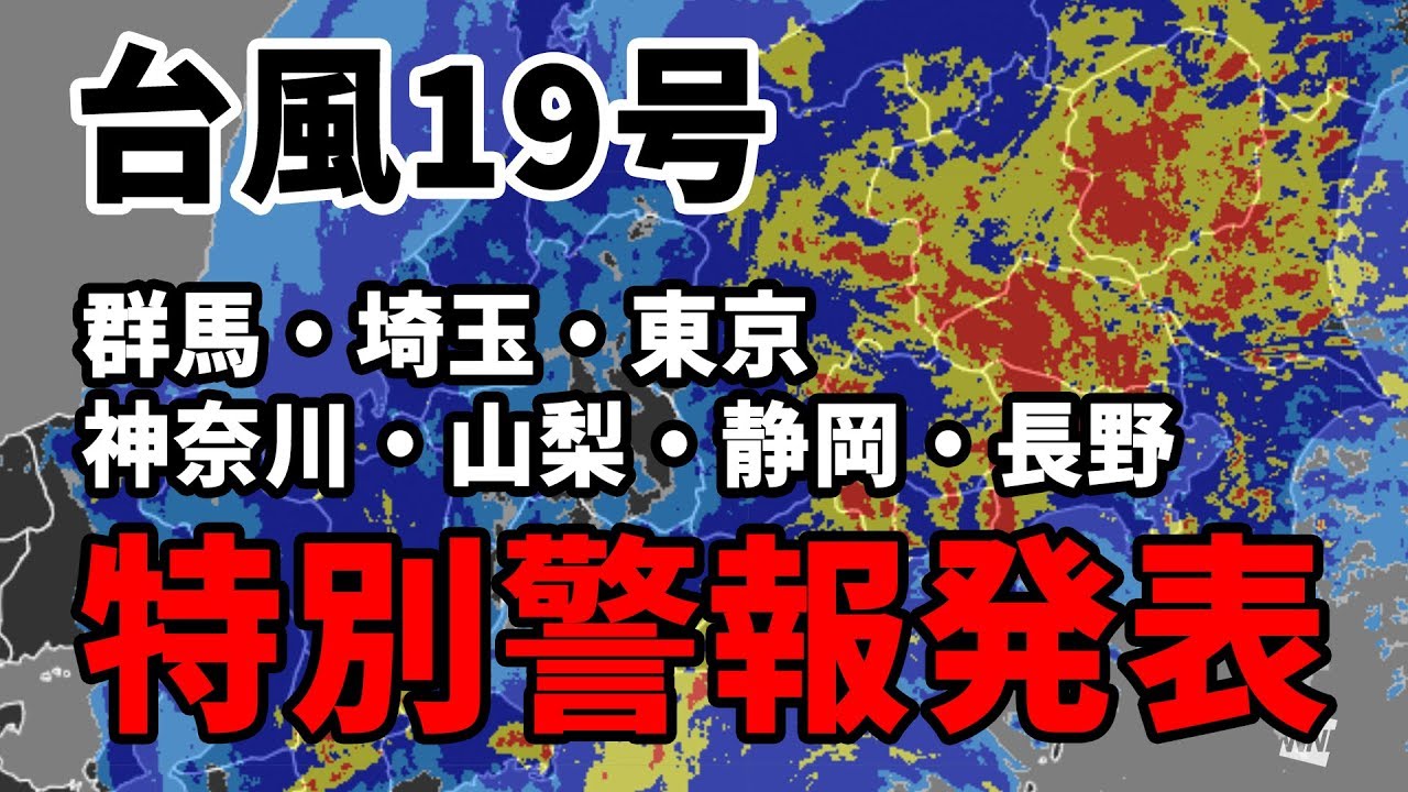 速報 東京 神奈川など初の大雨特別警報 台風19号で記録的大雨 命を守る行動を Youtube