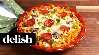 Cheesy Noodle Pizza | Delish + No Yolks