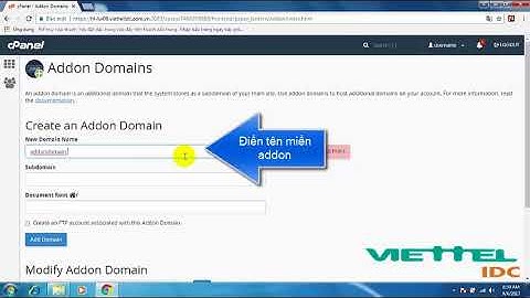 Hướng dẫn tạo Addon Domain trên hệ thống Hosting cPanel