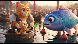 Papa Cat & Kitten vs. the Giant Sea Fish ππ± | A Mysterious Ocean Adventure Begins! | Tiny Cat