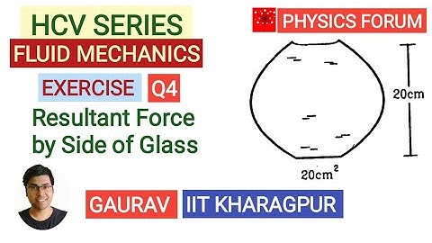 HCV SERIES ||Fluid Mechanics || Chapter 13 || Exercise Q4 ||Resultant Force By Side of Glass [HINDI]