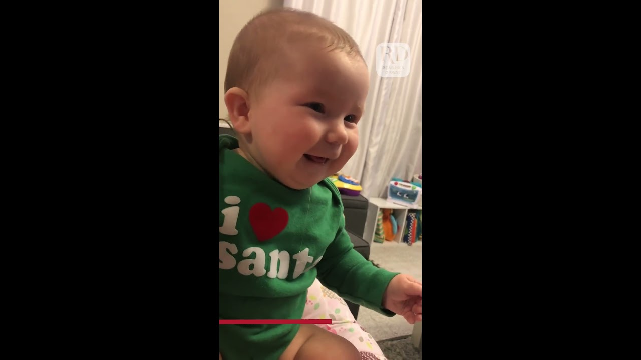 Baby Girl Excitedly Says Her First Word When She Sees Dad