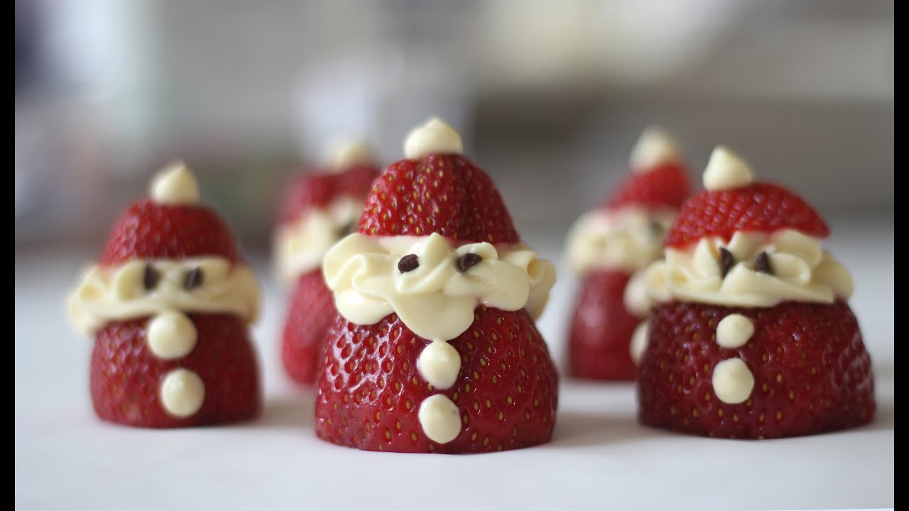 Cheesecake Strawberry Santas | Christmas Recipe - YouTube