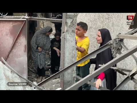 مشاهد صادمة لانتشال ج ثامين في مخيم النصيرات بالتزامن مع شن إس رائيل سلسلة من الغارات