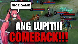 Grabe yung Comeback na ginawa namin