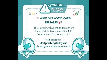 ASRB NET Admit Card Released 2025-📚 Prepare with AgriEdu Mock Test Series