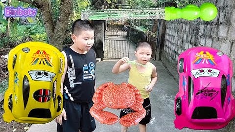 Binbotv tìm thấy các con vật nhiều màu sắc như con cua, con cá,con tôm trên sân mang về chơi part 31
