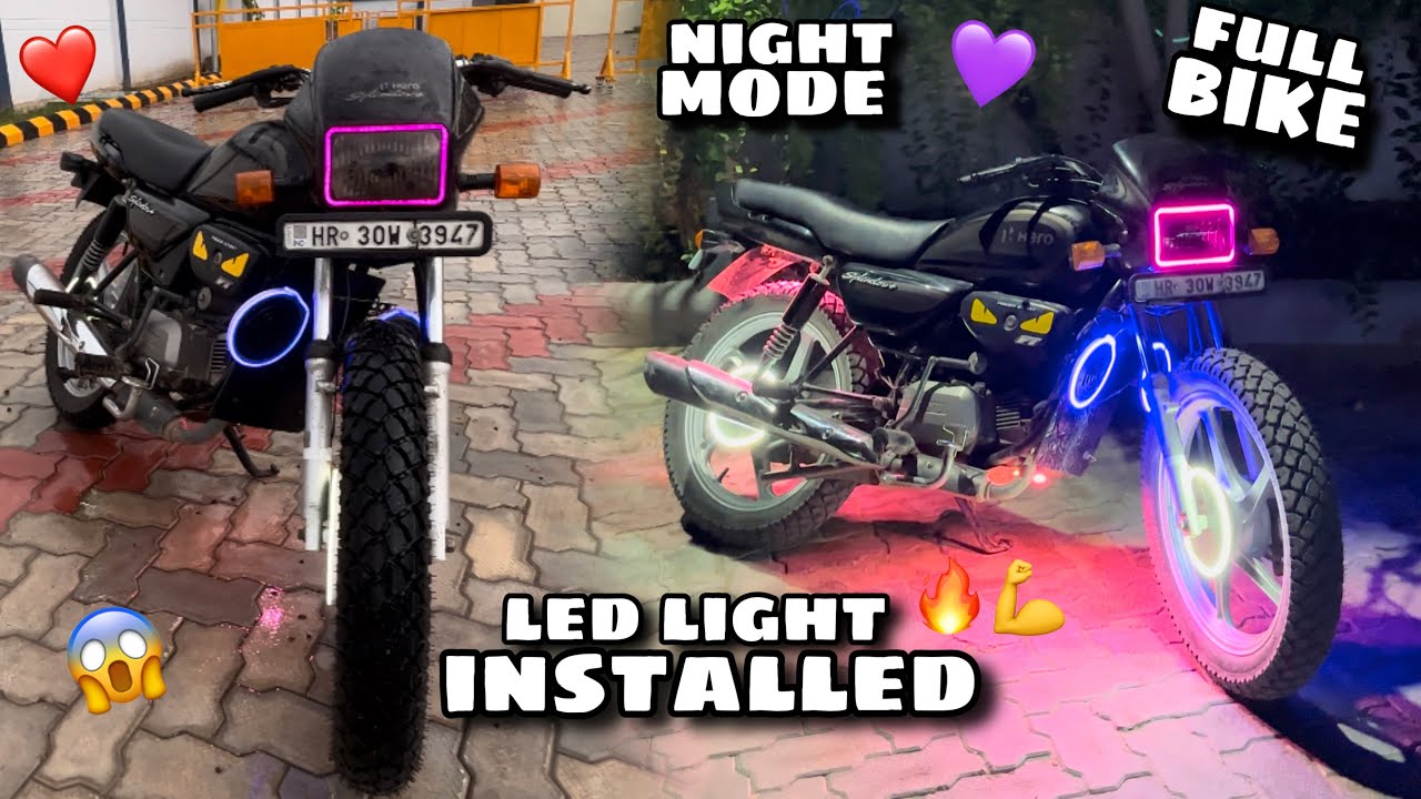 Splendor Modified Light Splendor Modified 😘😍 || Install All Colours Blue And purple And Pink ...