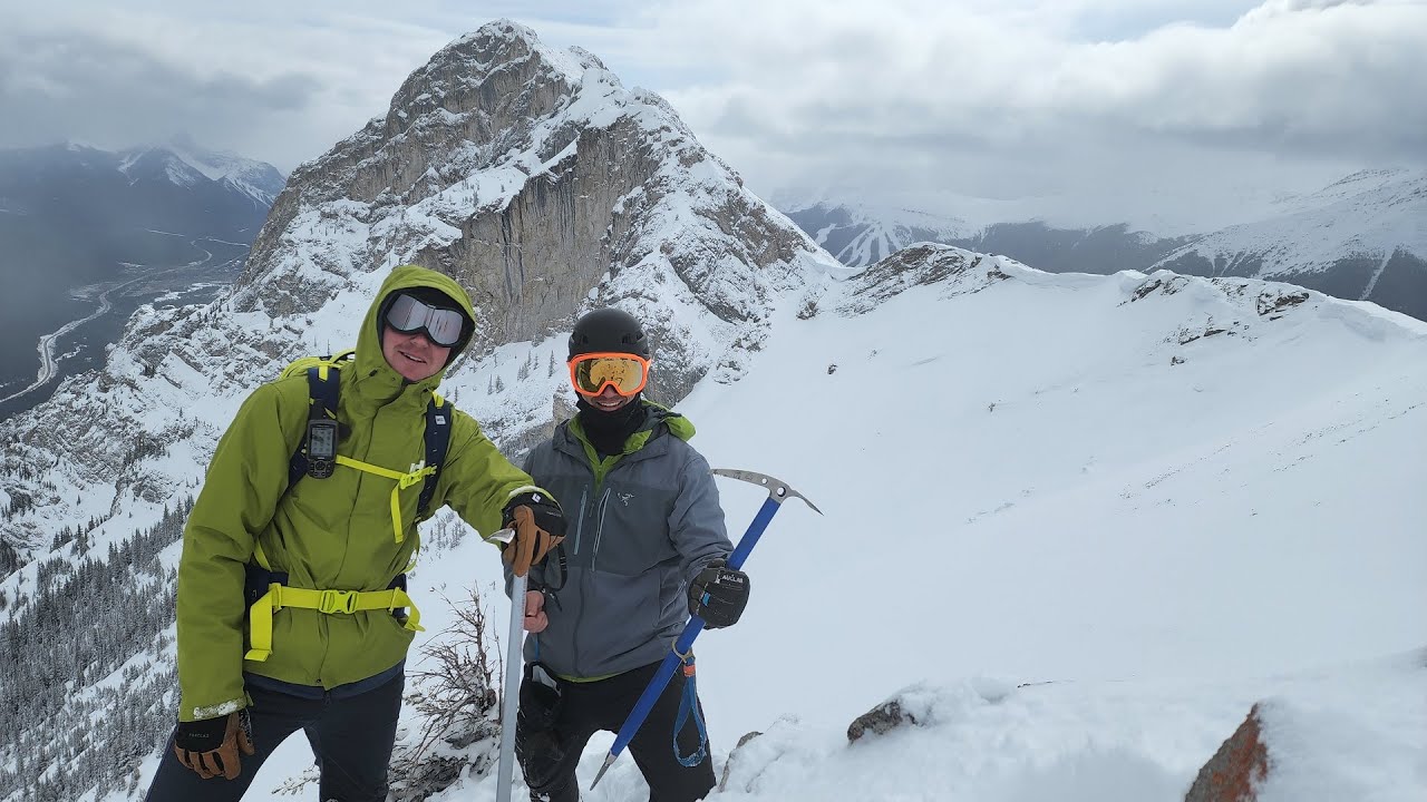 Winter Summit of Mt. Lorette in Kananaskis Country.  44 Year Old Crampons and Ice Axe!
