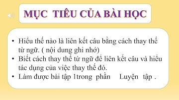 (Tuần 25) LTVC: Liên kết các câu bằng cách thay thế từ ngữ